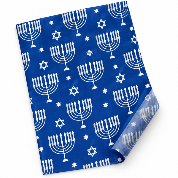 Dark Blue Paper with Menorah