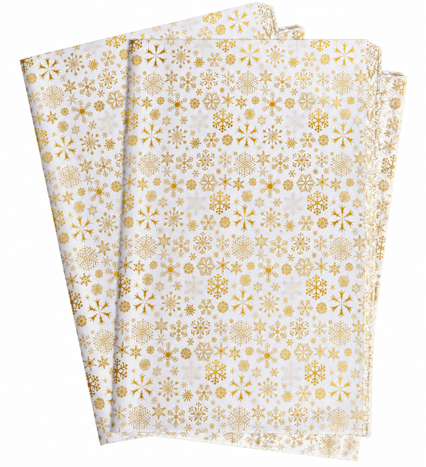 Gold Snowflake on White