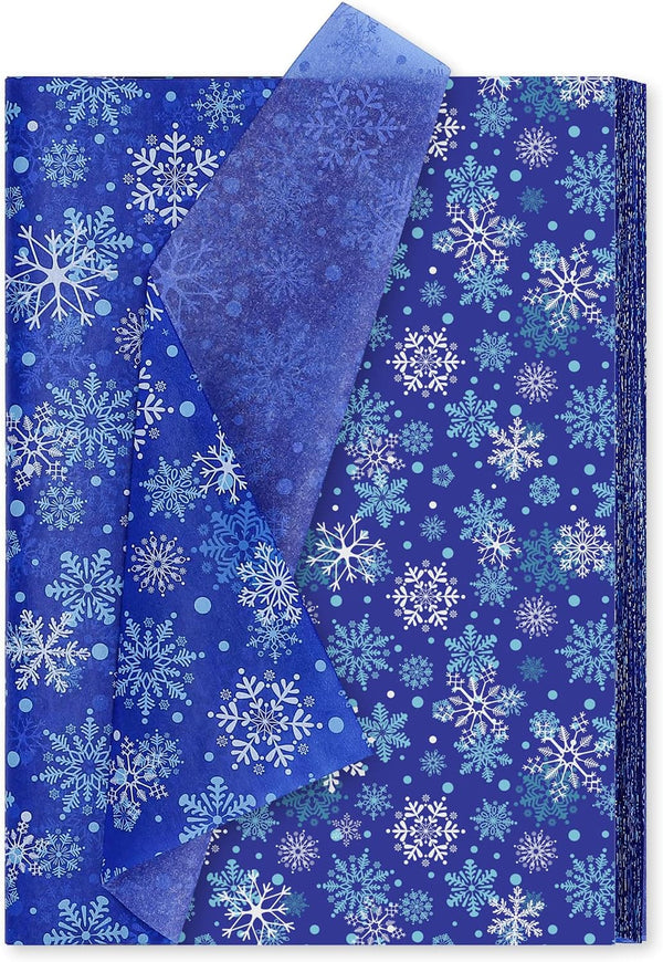 Snow Flake on Blue